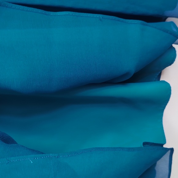 J Crew Sinclair Silk Dress Lined Halter Teal Blue size 4 Party Cocktail Formal - Picture 9 of 10